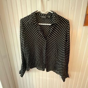 111 State Polkadot Silk Blouse (size 14)